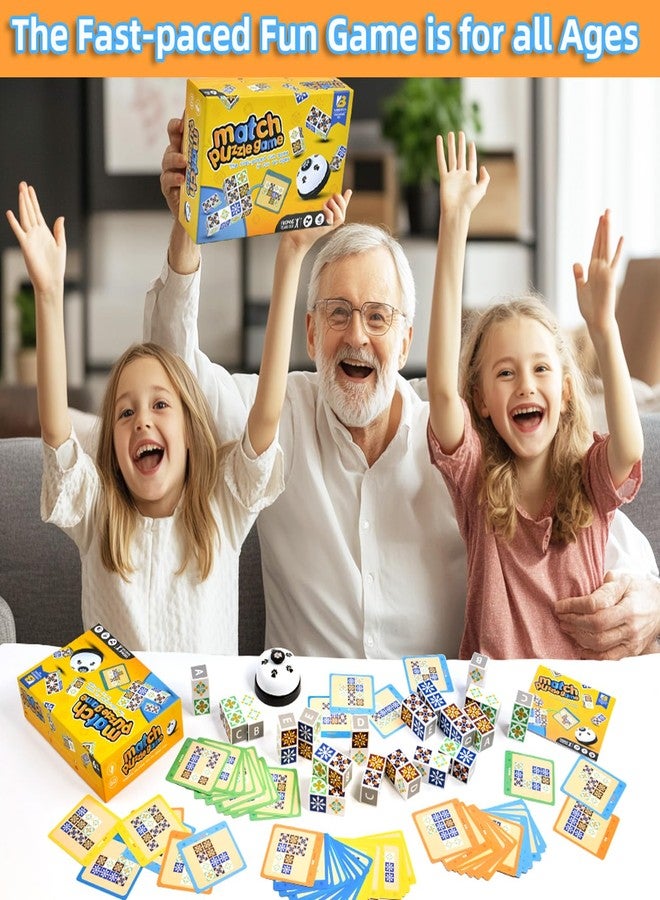 varbertos Wooden Matching Game Puzzle Games, Pattern Block Match Puzzles Building Cubes with Bell for Kids and Adults Toys Board Games for Family Night - Image 5